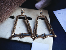 Load image into Gallery viewer, Extra large silver clip on bamboo hoops