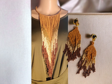 Load image into Gallery viewer, Handmade maasai cascading necklace and clip on earrings set