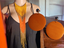 Load image into Gallery viewer, Handmade cascading bead necklace and clip on earrings set