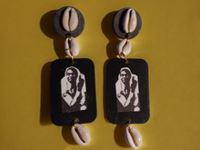Load image into Gallery viewer, Fela Kuti Tribute Large Wooden Dangle Pop Art Earrings