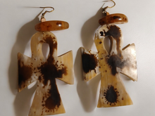 Load image into Gallery viewer, Vintage large bovine ankh earrings