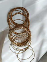 Load image into Gallery viewer, Set of 20 gold glam bangles