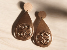 Load image into Gallery viewer, Handpainted adinkra clip on earrings