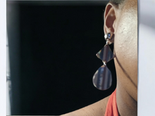 Load image into Gallery viewer, Handmade lucite and Natural Wood Clip On Earrings