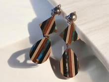 Load image into Gallery viewer, Handmade lucite and Natural Wood Clip On Earrings