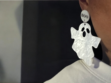 Load image into Gallery viewer, 3d acrylic pop art Halloween clip on earrings