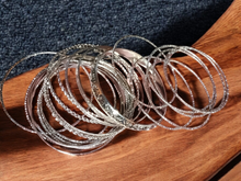 Load image into Gallery viewer, Set of 20 Chunky silver Bangles for large hands/wrist