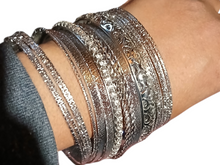 Load image into Gallery viewer, Set of 20 Chunky silver Bangles for large hands/wrist
