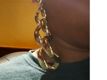 Load image into Gallery viewer, Giant gold acrylic chain clip on earrings