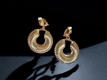 Load image into Gallery viewer, Vintage style Bamboo clip on hoops