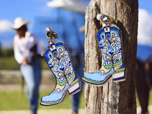 Load image into Gallery viewer, Wooden cowboy boot clip ons