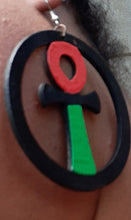 Load image into Gallery viewer, RBG Handpainted Ankh Earrings Kargo Fresh