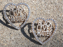 Load image into Gallery viewer, Rhinestone Black Lives Matter Earrings GOLD Kargo Fresh