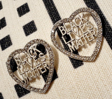 Load image into Gallery viewer, Rhinestone Black Lives Matter Earrings Kargo Fresh
