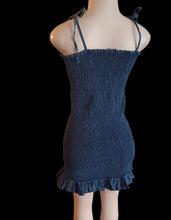 Load image into Gallery viewer, Ruched stretch denim mini dress 1xl-3xl Kargo Fresh