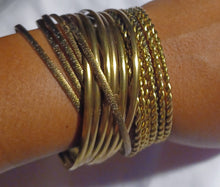 Load image into Gallery viewer, Rustic brass bangle set of 19 Kargo Fresh