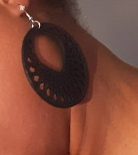 Load image into Gallery viewer, Natural Wood Geometric Clip On Earrings