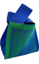 Load image into Gallery viewer, Geometric design wrist tote bag New blue and green
