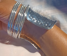Load image into Gallery viewer, Set of 10 Chunky silver boho Bangles Kargo Fresh