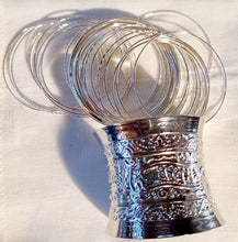Load image into Gallery viewer, Set of 28 Chunky silver boho Bangles Kargo Fresh