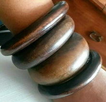 Load image into Gallery viewer, Set of 4 Chunky Wooden Bangels Kargo Fresh