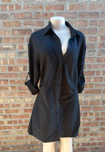 Load image into Gallery viewer, Sexy Black Shirt Dress Size Large Kargo Fresh