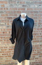 Load image into Gallery viewer, Sexy Black Shirt Dress Size Large Kargo Fresh