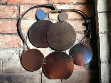 Load image into Gallery viewer, Silver Circles Avant Garde necklace set with clip on earrings Kargo Fresh