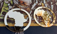 Load image into Gallery viewer, Silver Mirrored Acrylic Africa Earrings Kargo Fresh