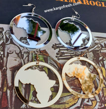 Load image into Gallery viewer, Silver Mirrored Acrylic Africa Earrings Kargo Fresh