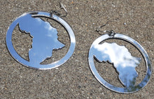 Load image into Gallery viewer, Silver Mirrored Acrylic Africa Earrings Kargo Fresh