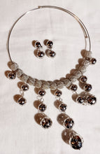 Load image into Gallery viewer, Silver metal ball and chain necklace set with clip on earrings Kargo Fresh