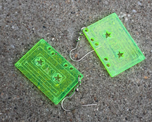Load image into Gallery viewer, Small clear acrylic Cassette Tape Earrings Kargo Fresh