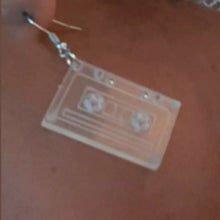 Load image into Gallery viewer, Small clear acrylic Cassette Tape Earrings Kargo Fresh