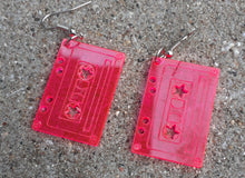 Load image into Gallery viewer, Small clear acrylic Cassette Tape Earrings Kargo Fresh