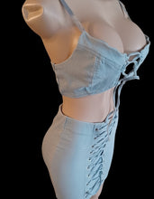 Load image into Gallery viewer, Stretch denim skirt set Small Kargo Fresh