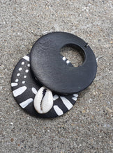 Load image into Gallery viewer, Tribal Abstract handpainted Wooden Hoop Earrings Kargo Fresh