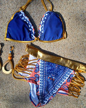 Load image into Gallery viewer, Tribal high waist bikini and custom earrings Kargo Fresh