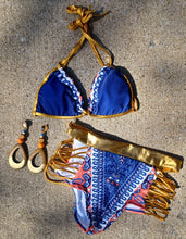 Load image into Gallery viewer, Tribal high waist bikini and custom earrings Kargo Fresh
