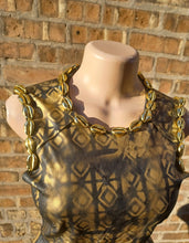 Load image into Gallery viewer, Vegan Leather Handpainted Peplum Top Size 4 Small Kargo Fresh