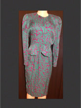 Load image into Gallery viewer, Vintage 1980s Era Adrianna Papell Silk Career Suit Size 8 Kargo Fresh