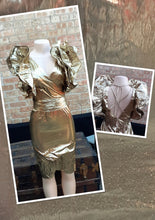 Load image into Gallery viewer, Vintage 1980s Niki Fold Lame Cocktail Dress Kargo Fresh
