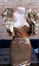 Load image into Gallery viewer, Vintage 1980s Niki Fold Lame Cocktail Dress Kargo Fresh