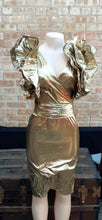 Load image into Gallery viewer, Vintage 1980s Niki Fold Lame Cocktail Dress Kargo Fresh