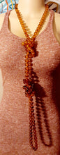 Load image into Gallery viewer, Vintage 80 inch Acrylic Amber Bead Lariat Necklace Kargo Fresh