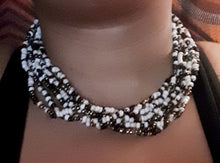 Load image into Gallery viewer, Vintage African Multi Strand Drape Necklace with custom clip on earrings Kargo Fresh