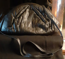 Load image into Gallery viewer, Vintage Black Leather 1980s Hobo Bag Kargo Fresh