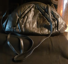 Load image into Gallery viewer, Vintage Black Leather 1980s Hobo Bag Kargo Fresh