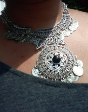Load image into Gallery viewer, Vintage Bohemian Coin Necklace and Clip on earrings set Kargo Fresh