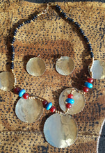 Load image into Gallery viewer, Vintage Carved Brass Necklace Set Kargo Fresh